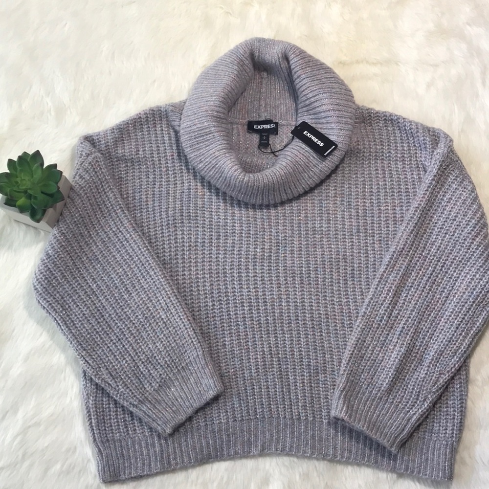 💕Express Cowl Neck Metallic Petite Sweater 💕🌸💕